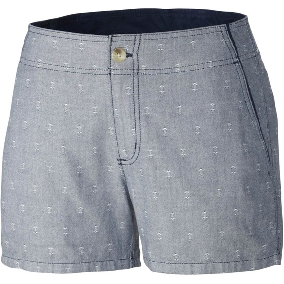 Columbia 24W Shorts Plus 6” Solar Fade pockets Collegiate Navy White Anchor NWT - Picture 1 of 12